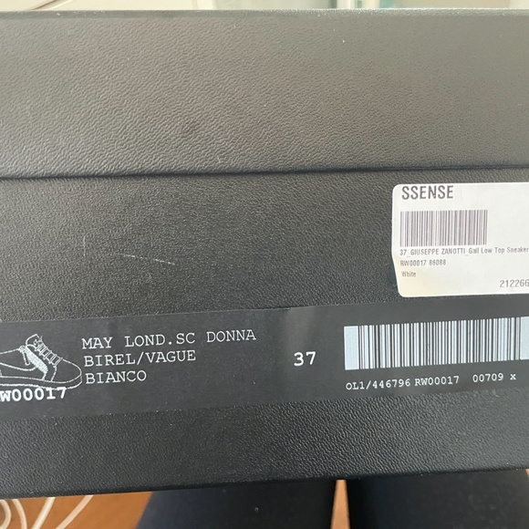 AUTHENTIC GIUSEPPE ZANOTTIE SNEAKER - WHITE BIREL - WHITE & GOLD - US 7 - Picture 5 of 7